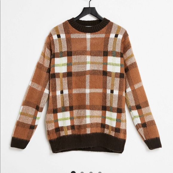 ASOS Sweaters - Collusion Brown Plaid Sweatshirt